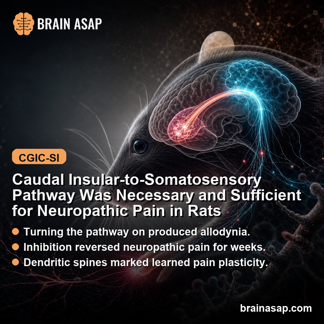 Caudal Insular-to-Somatosensory Pathway Was Necessary and Sufficient for Neuropathic Pain in Rats