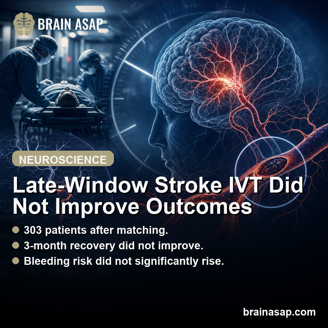 Late-Window Stroke IVT Did Not Improve Thrombectomy Outcomes