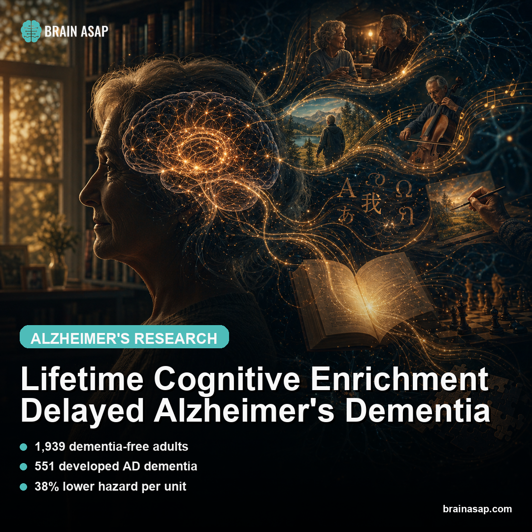 Lifetime Cognitive Enrichment Delayed Alzheimer's Dementia