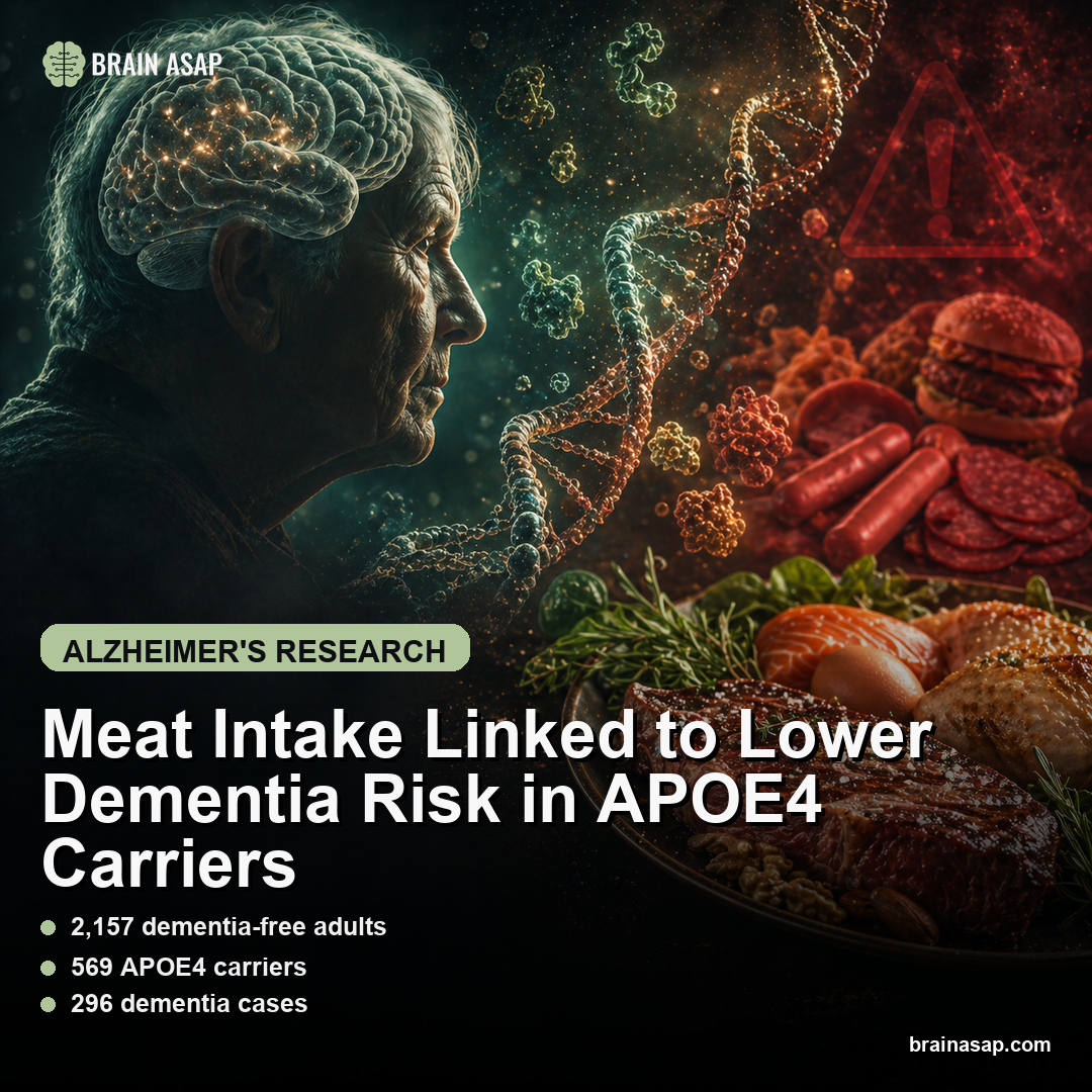 Meat Intake Linked to Lower Dementia Risk in APOE4 Carriers