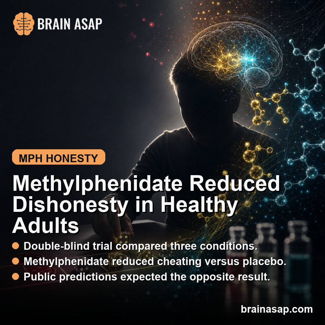 Methylphenidate Reduced Dishonesty in Healthy Adults Compared to Placebo in Double-Blind Trial