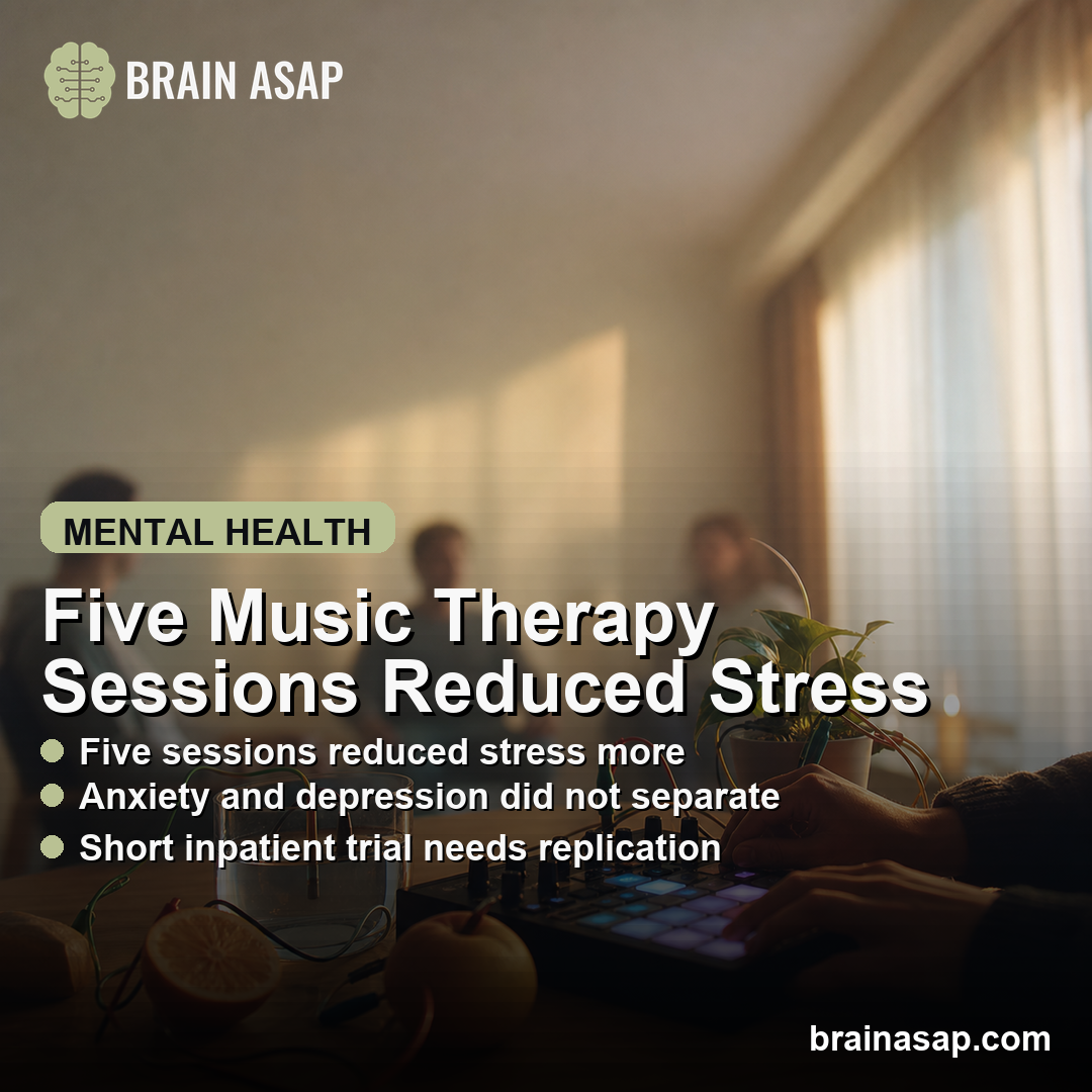 5 Music Therapy Sessions Reduced Stress in Psychiatric Inpatients