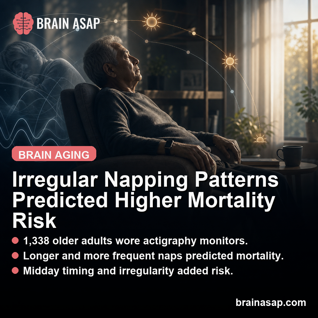 Each Extra Hour of Daytime Napping Linked to ~13% Higher Mortality in 19-Year Wrist-Actigraphy Study of Older Adults