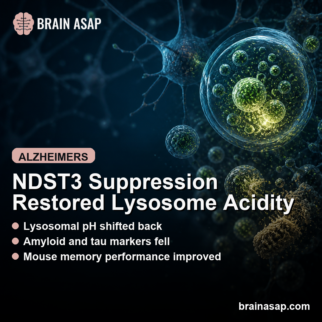 NDST3 Suppression Restored Lysosomal Acidification in Alzheimer’s Models