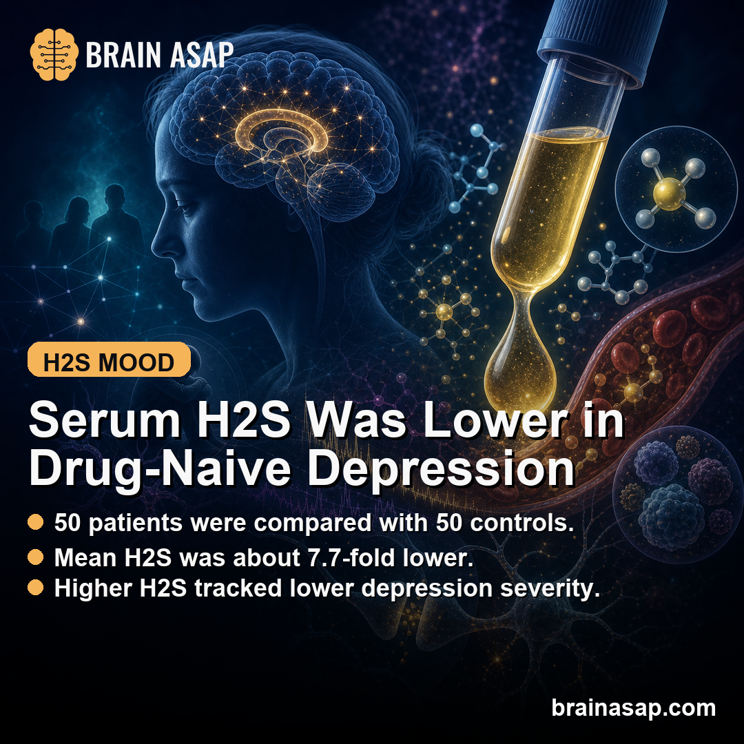 Serum Hydrogen Sulfide Was Lower in Drug-Naive Depression