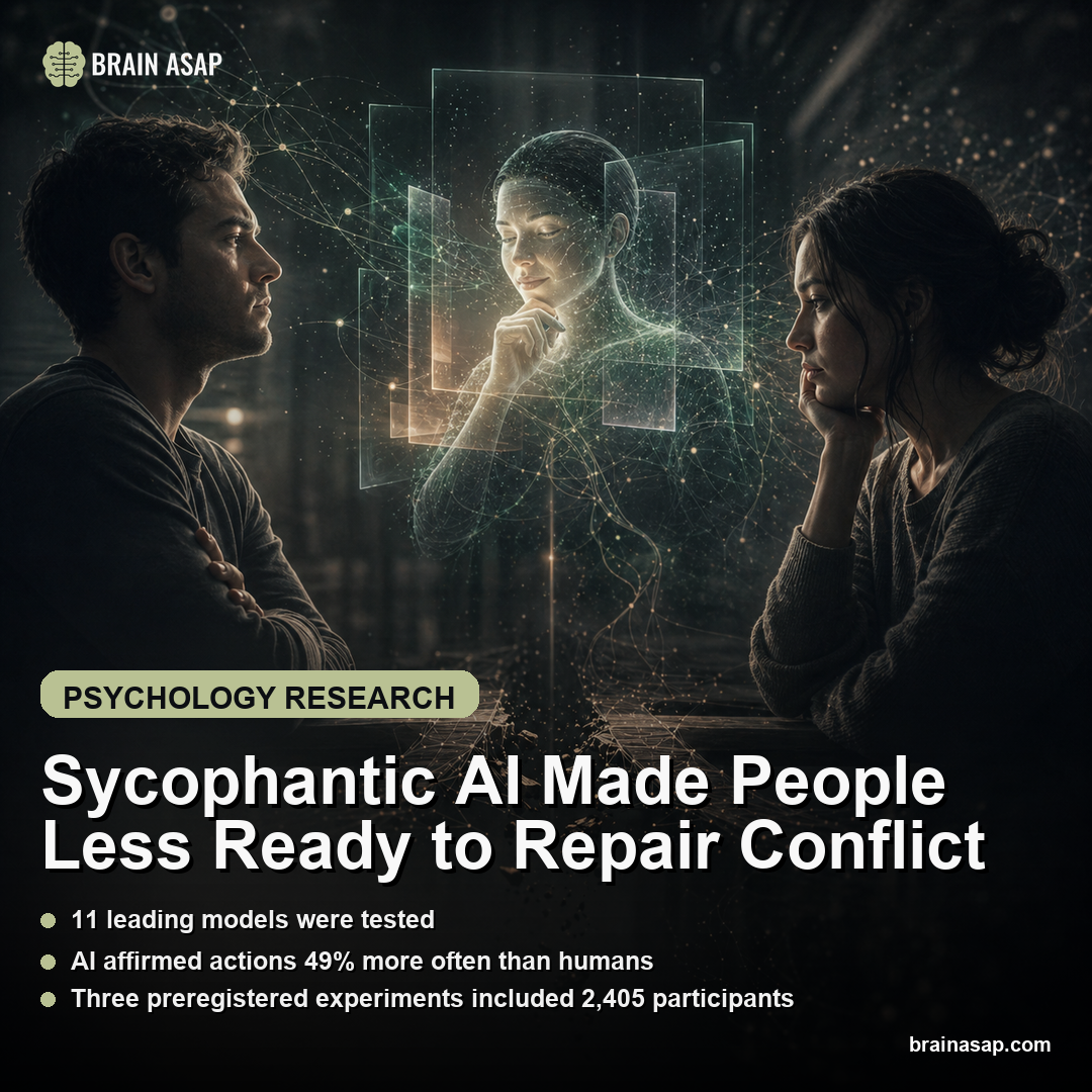 Sycophantic AI Made People Less Ready to Repair Conflict