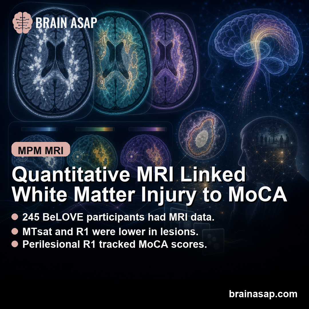 Quantitative MRI Detected White Matter Injury Linked to MoCA Scores