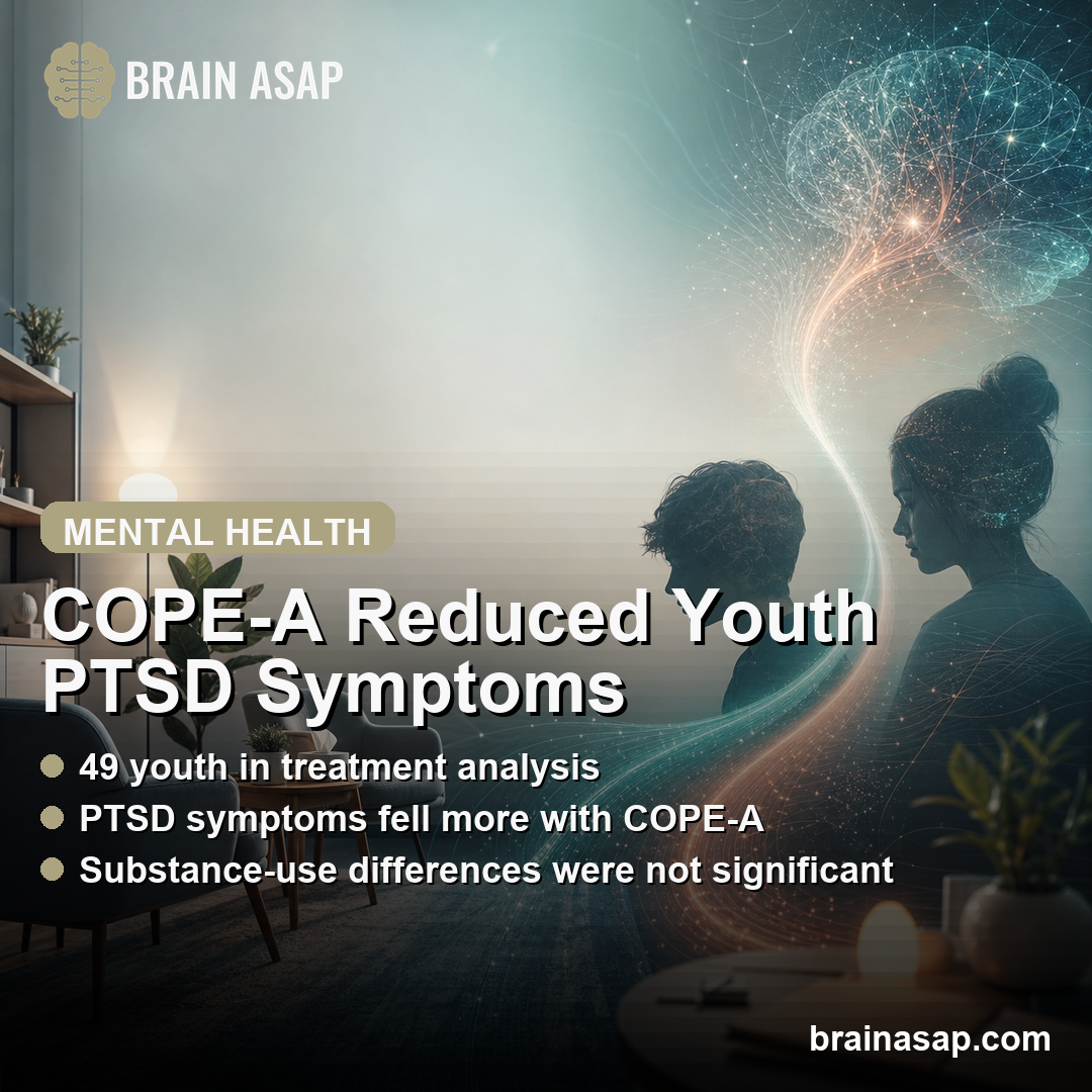 COPE-A Reduced Youth PTSD Symptoms, But Substance Use Did Not Drop More Than Counseling