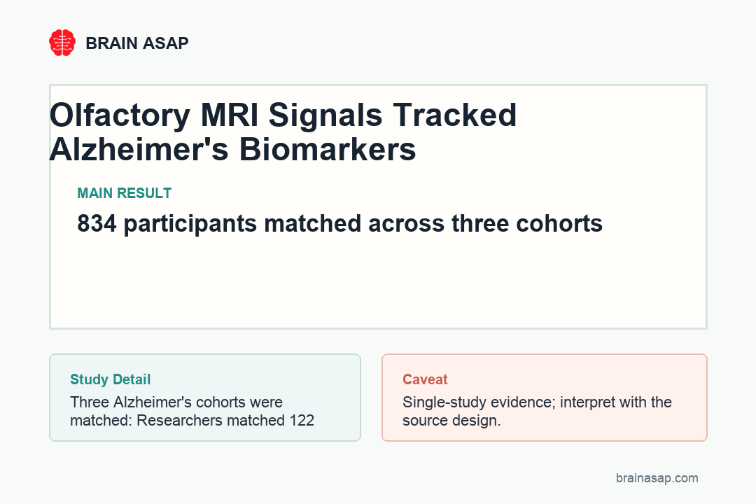 Simple table summarizing olfactory MRI radiomics results in Alzheimer's disease
