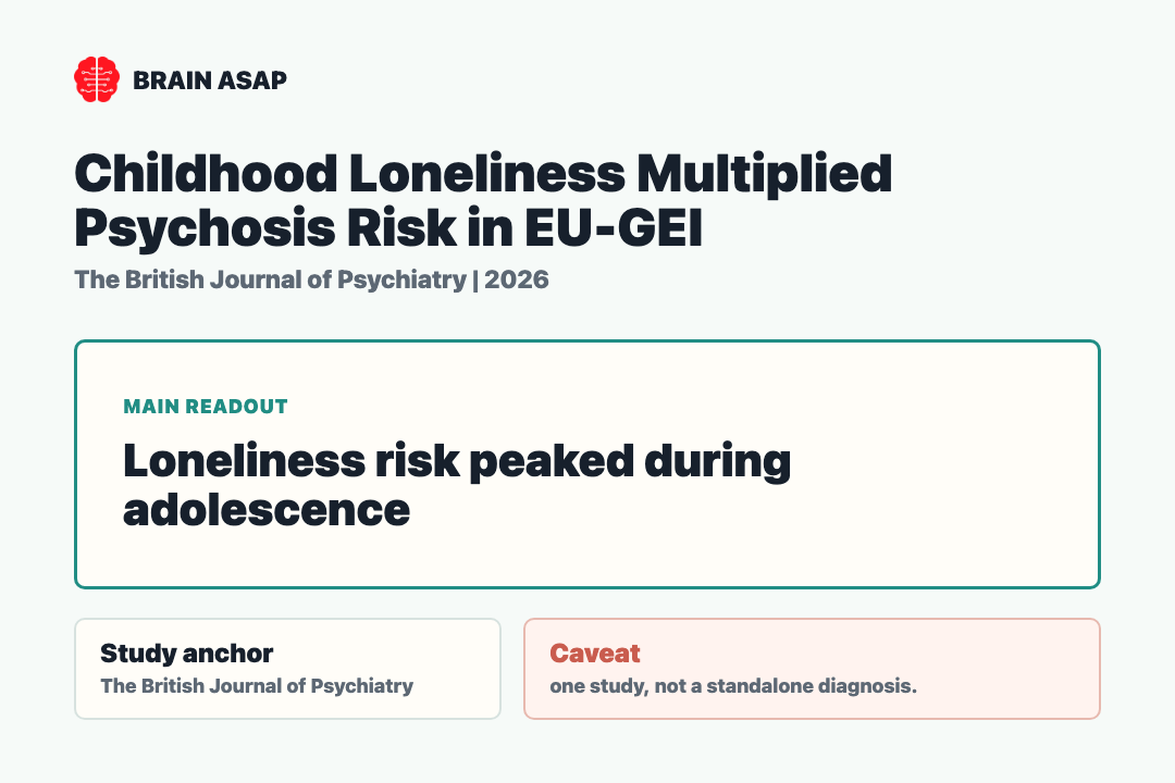 Brain ASAP visual summary for Childhood Loneliness Multiplied Psychosis Risk in EU-GEI