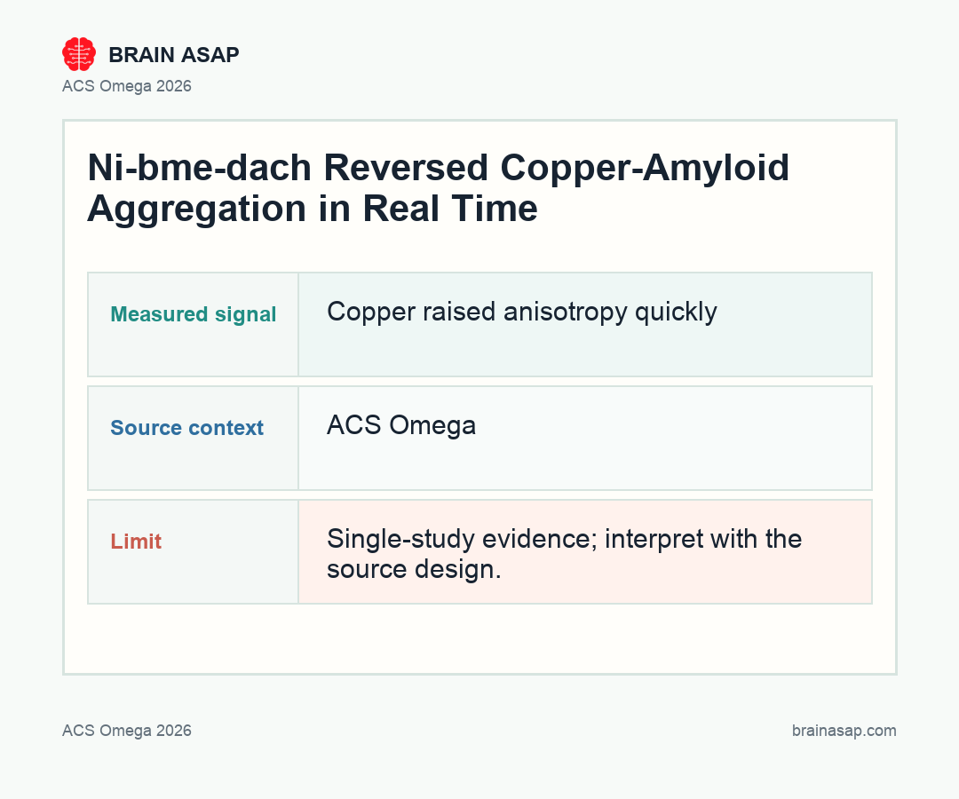 Brain ASAP visual summary for copper amyloid aggregation reversal