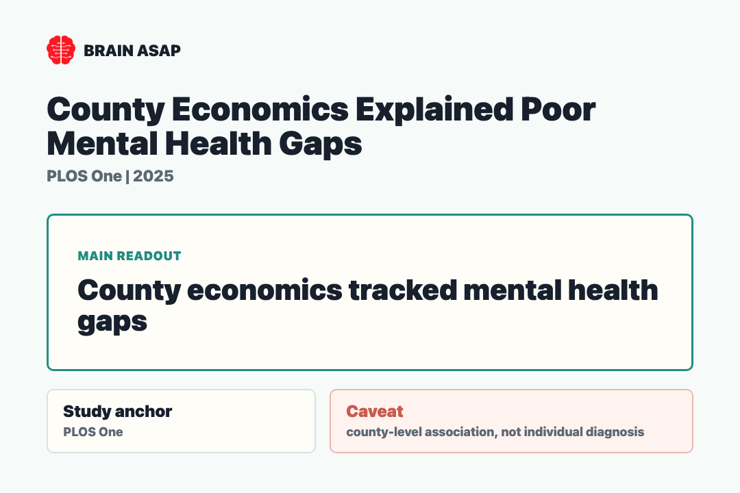 Brain ASAP visual summary for county economics explained poor mental health gaps