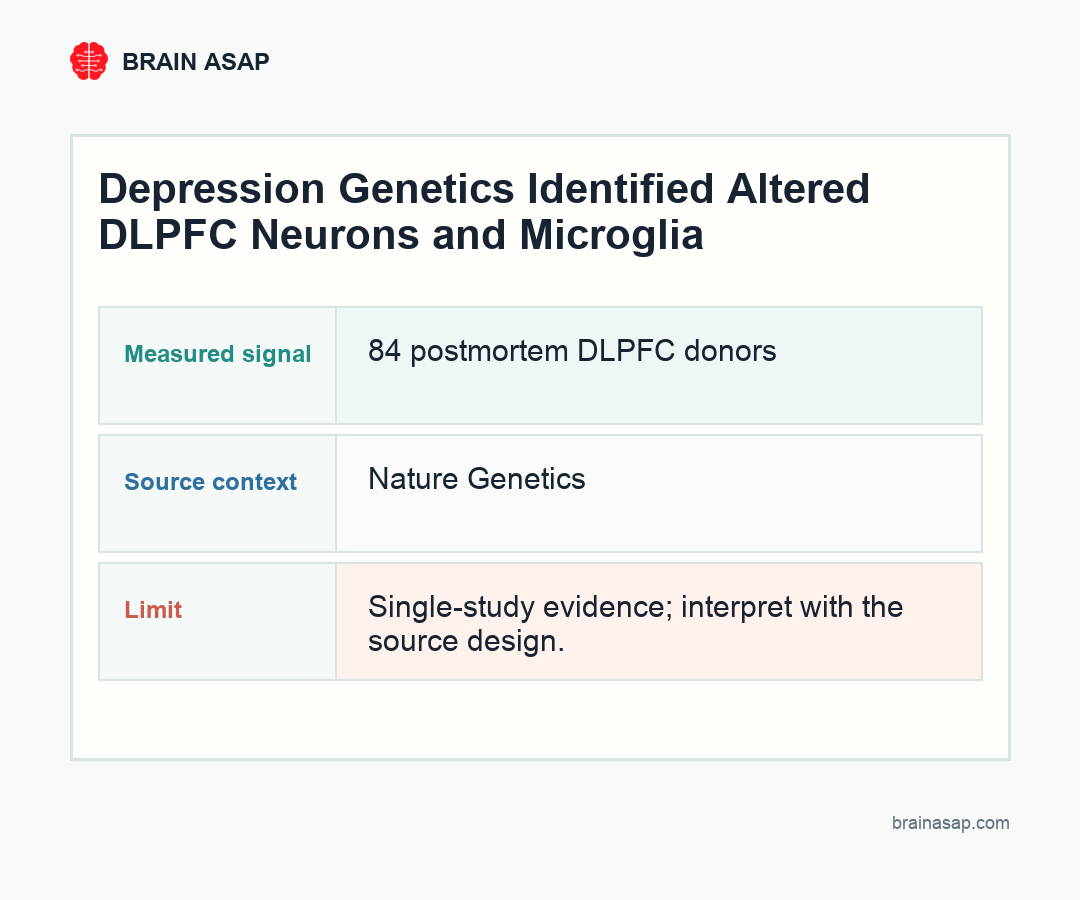 Brain ASAP visual summary for Depression Genetics Points to Altered DLPFC Cell Types