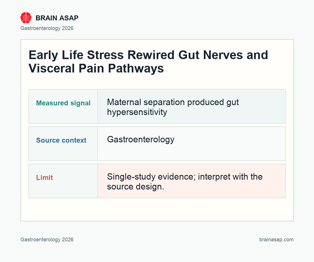 Brain ASAP visual summary for early life stress gut motility pain