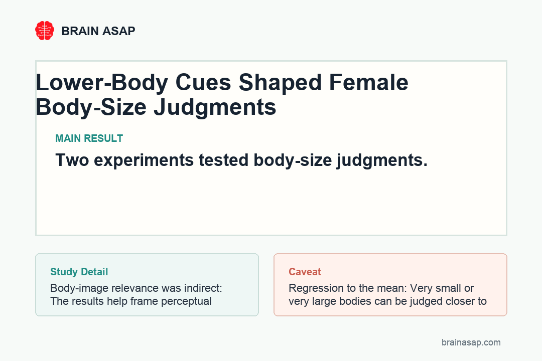 Brain ASAP visual summary comparing whole-body, bottom-half, and thigh-only body-size judgment cues