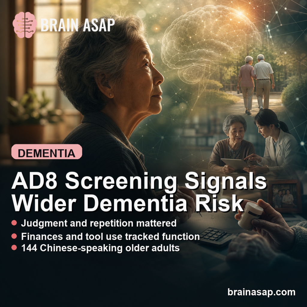 AD8 Dementia Screening Items Tracked Risk in Chinese Older Adults