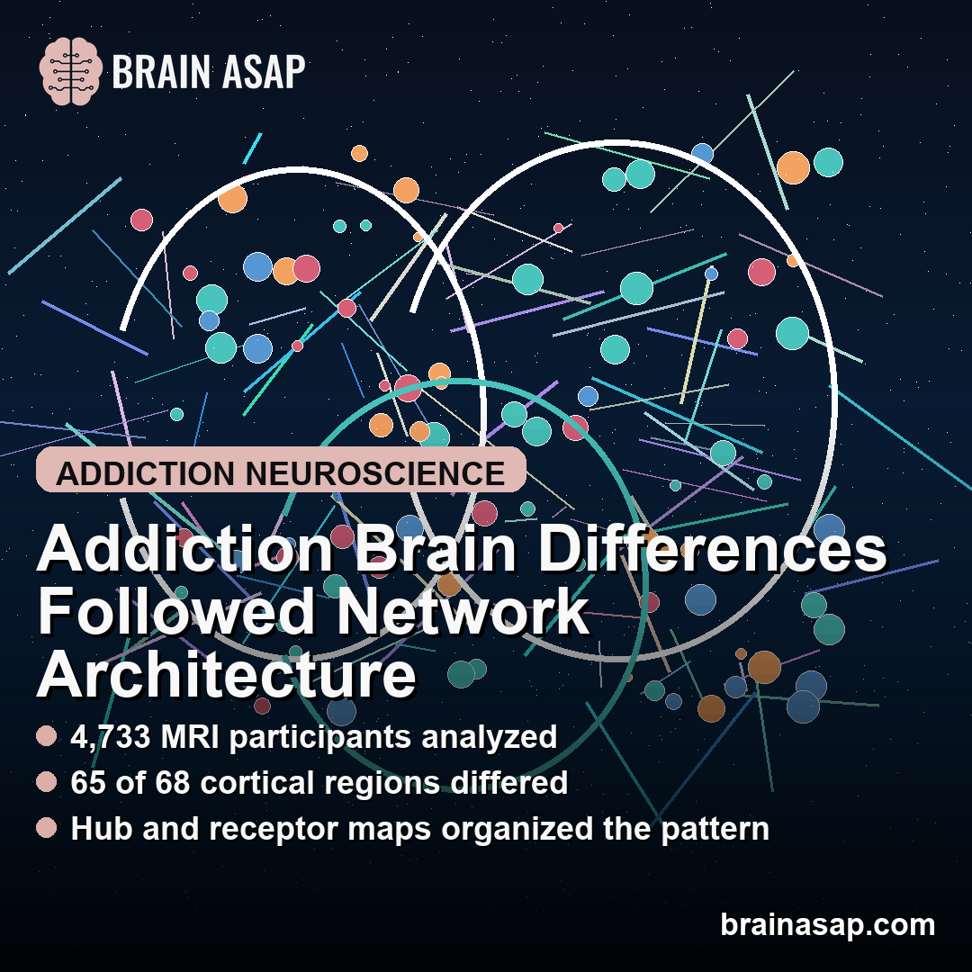 Addiction Brain Differences Followed Network and Receptor Architecture