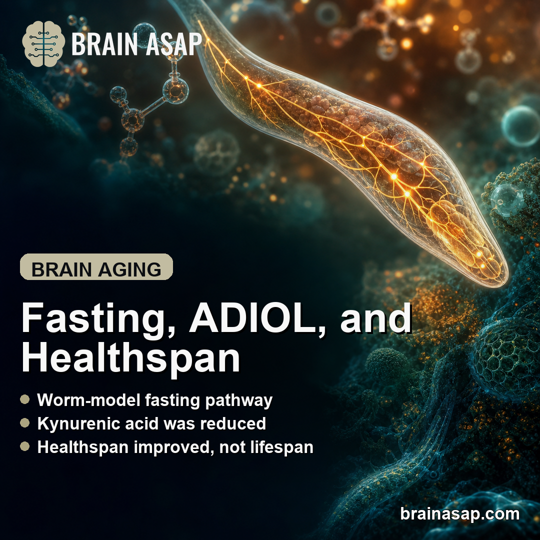 Fasting Activated ADIOL-Kynurenine Pathway to Improve Worm Healthspan