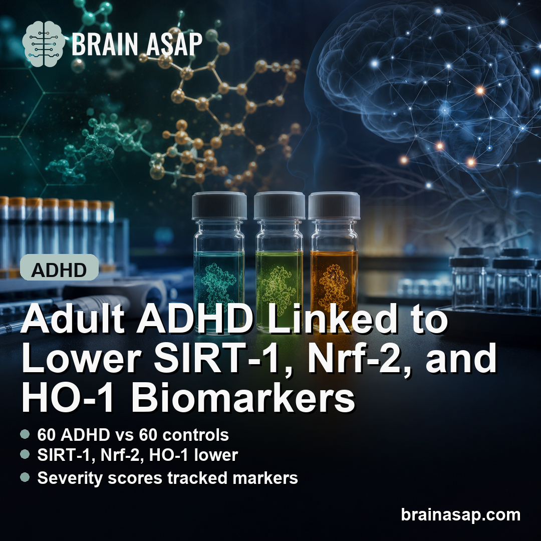 Adult ADHD Linked to Lower SIRT-1, Nrf-2, and HO-1 Biomarkers