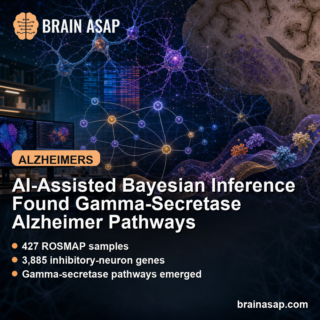 AI-Assisted Bayesian Inference Found Gamma-Secretase Alzheimer Pathways
