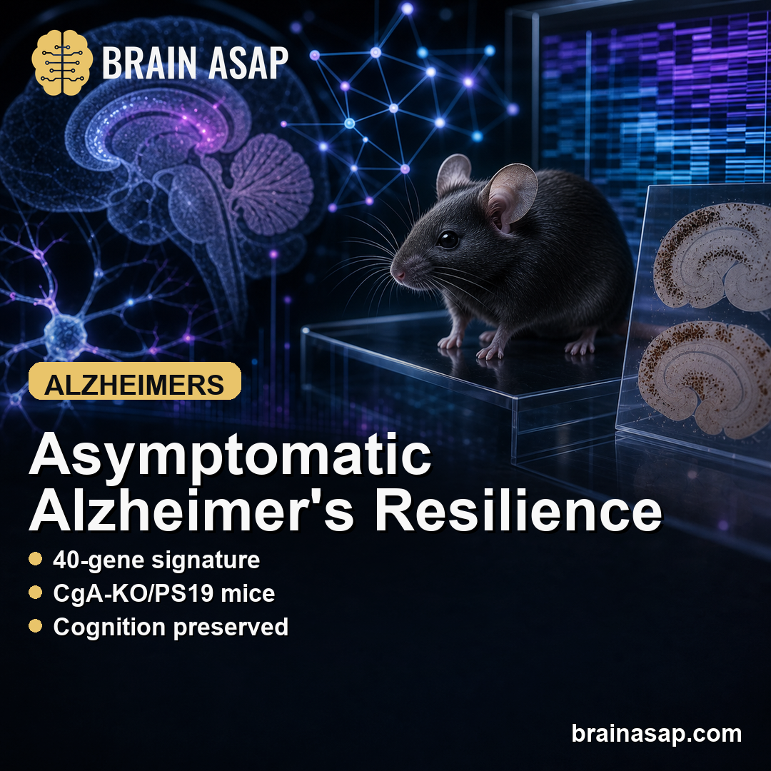AI Identified CgA-KO/PS19 Mouse Model of Asymptomatic Alzheimer’s Resilience