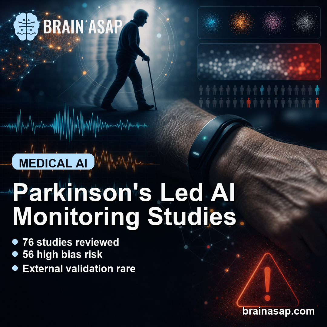 AI Remote Monitoring Studies Favored Parkinson's but Had High Bias Risk