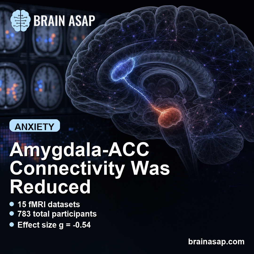 Amygdala-ACC Connectivity Was Reduced in Anxiety Disorders Meta-Analysis