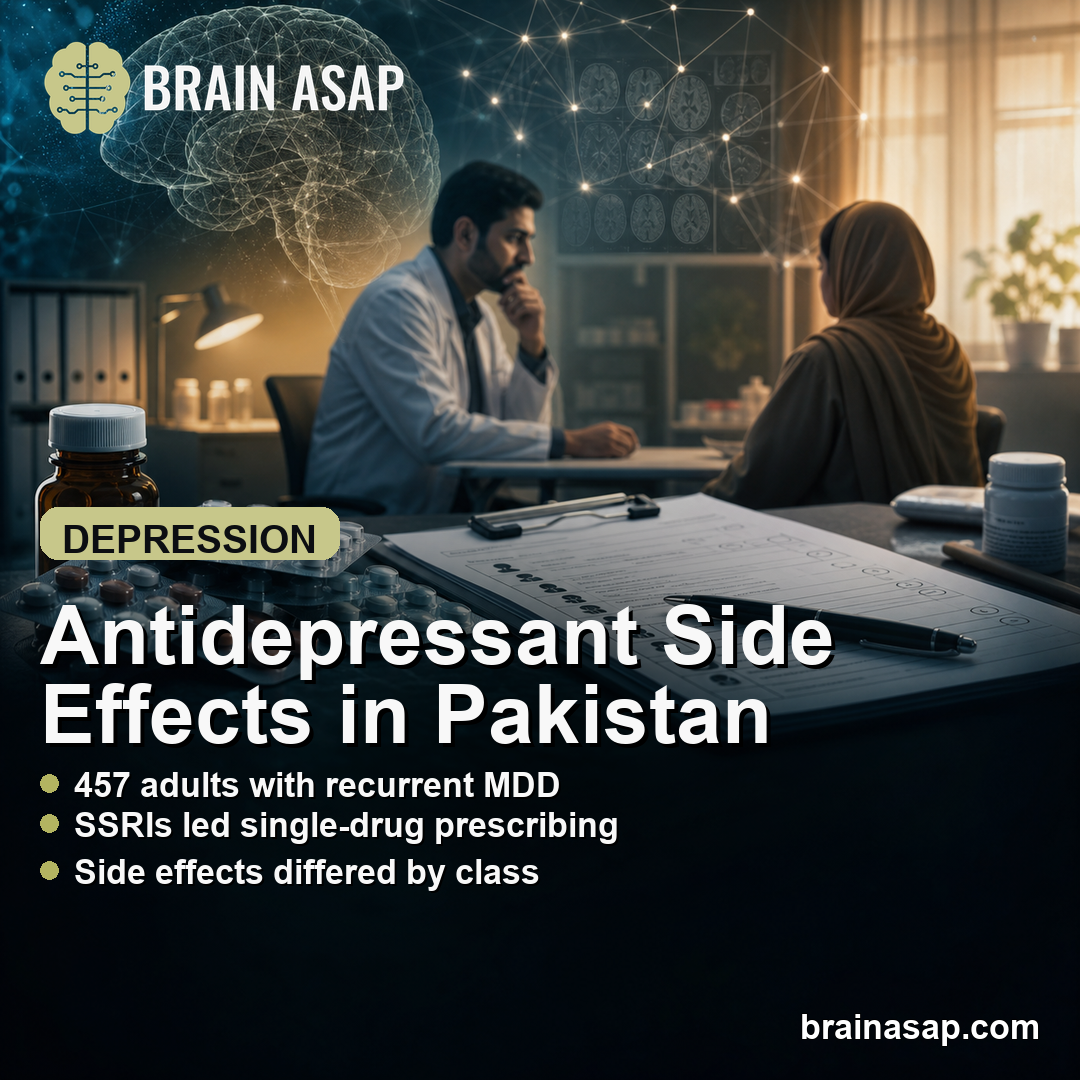 Antidepressant Side Effects in Pakistan Varied by Drug Class in 457 Adults With MDD