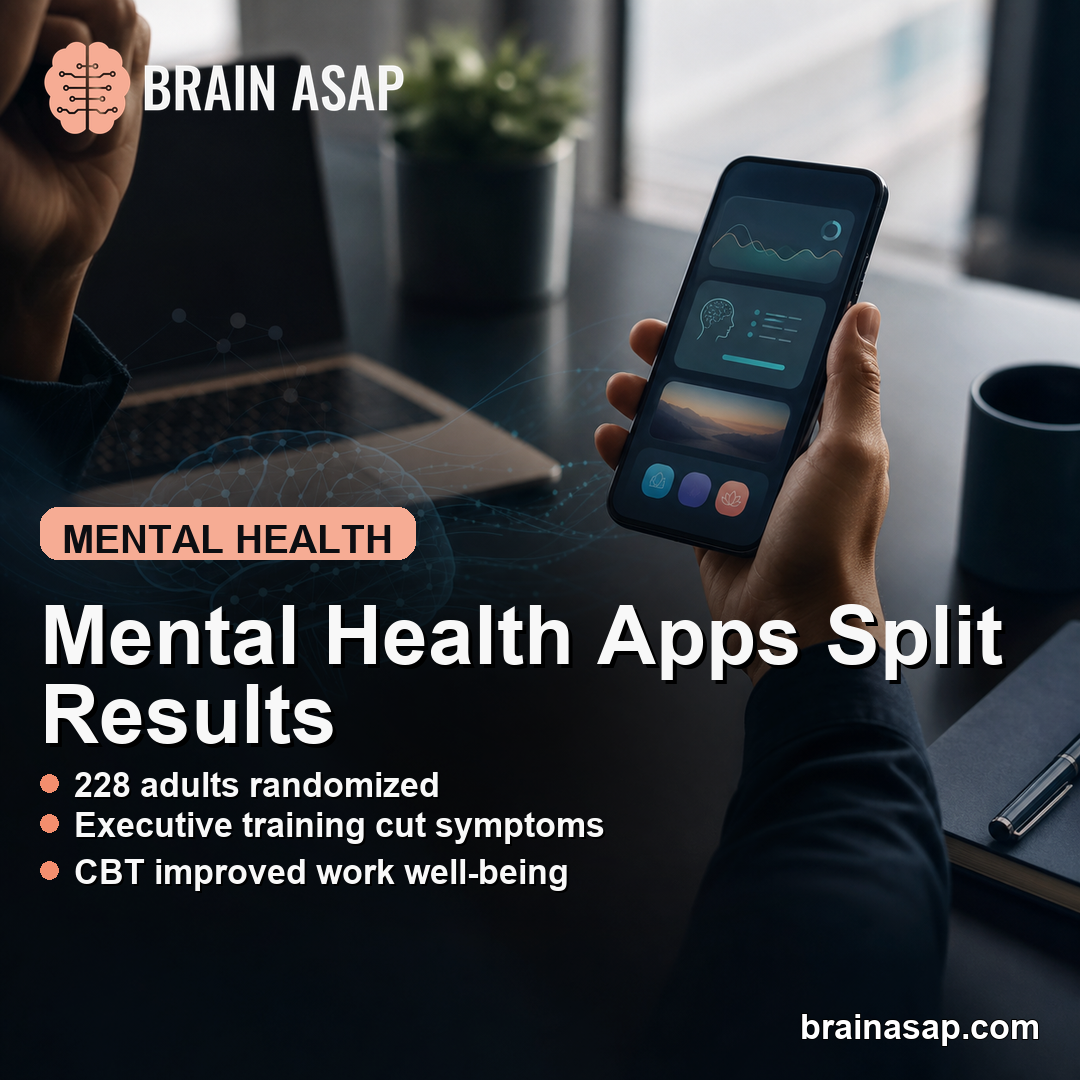 Mental Health Apps Split Depression, Anxiety, and Workplace Well-Being Effects