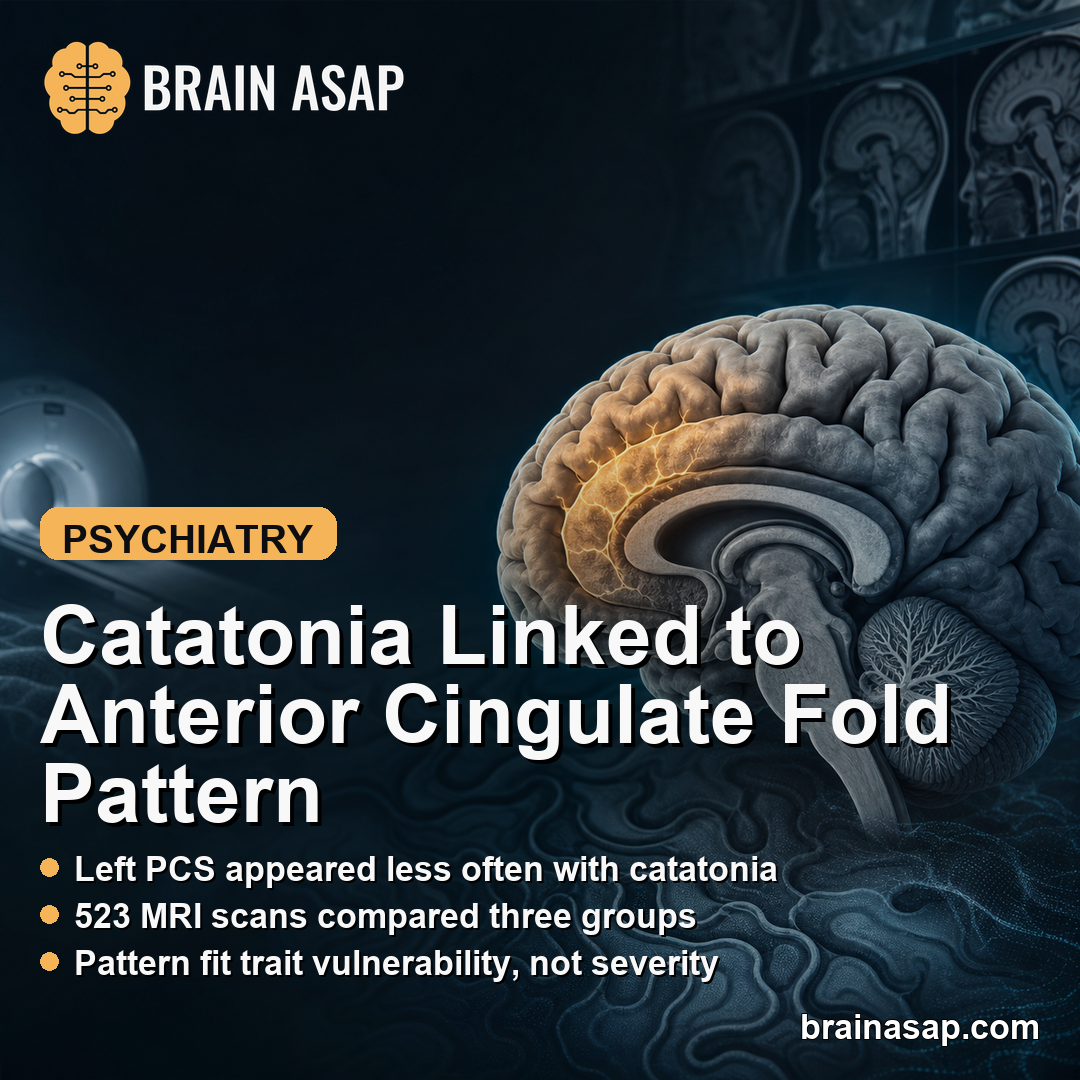 Catatonia Linked to Lower Left Paracingulate Sulcus Presence on MRI
