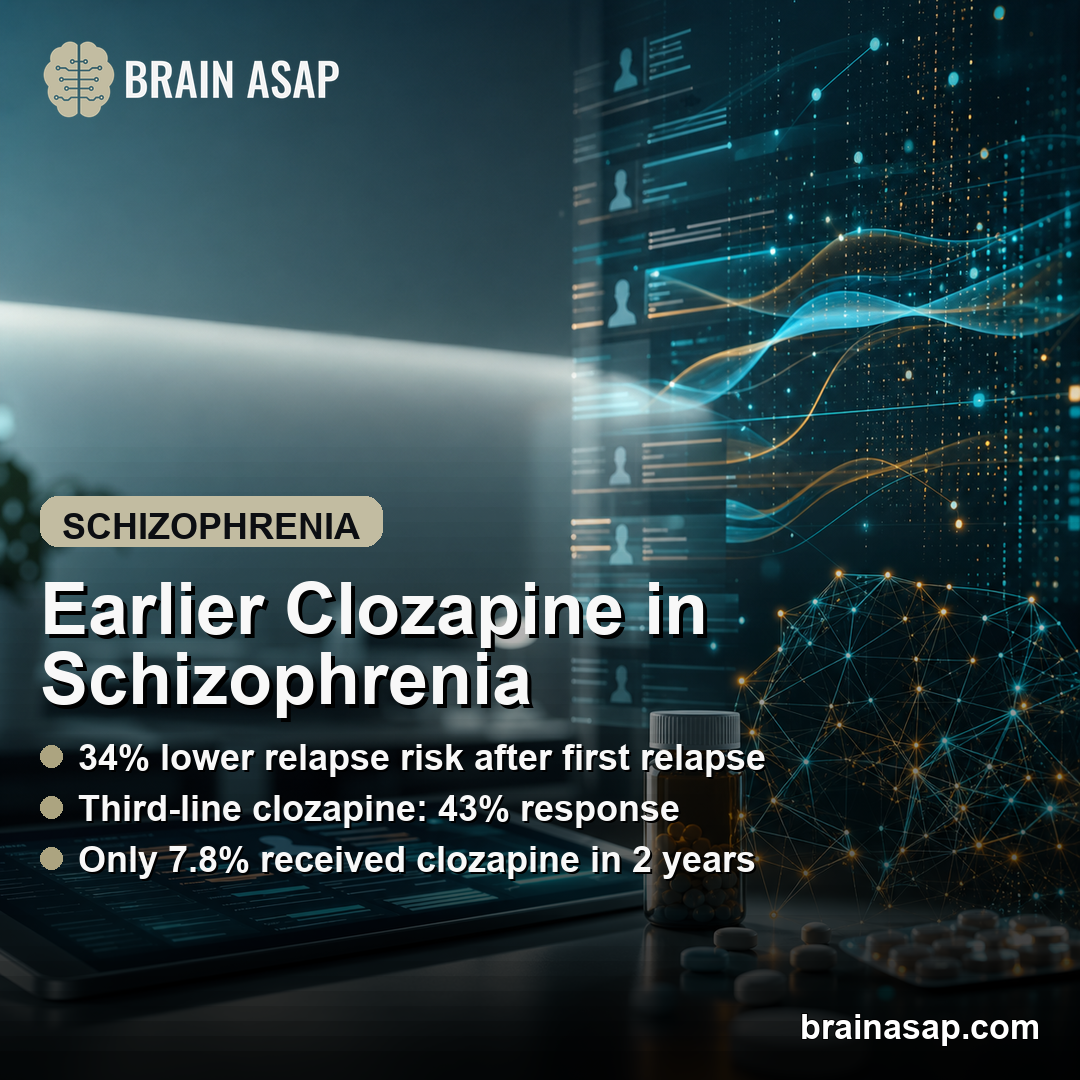 Early Clozapine in Schizophrenia Linked to Lower Relapse Risk