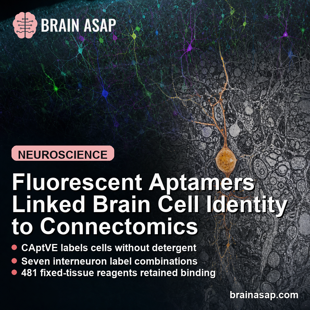 Fluorescent Aptamers Linked Brain Cell Identity to Connectomics