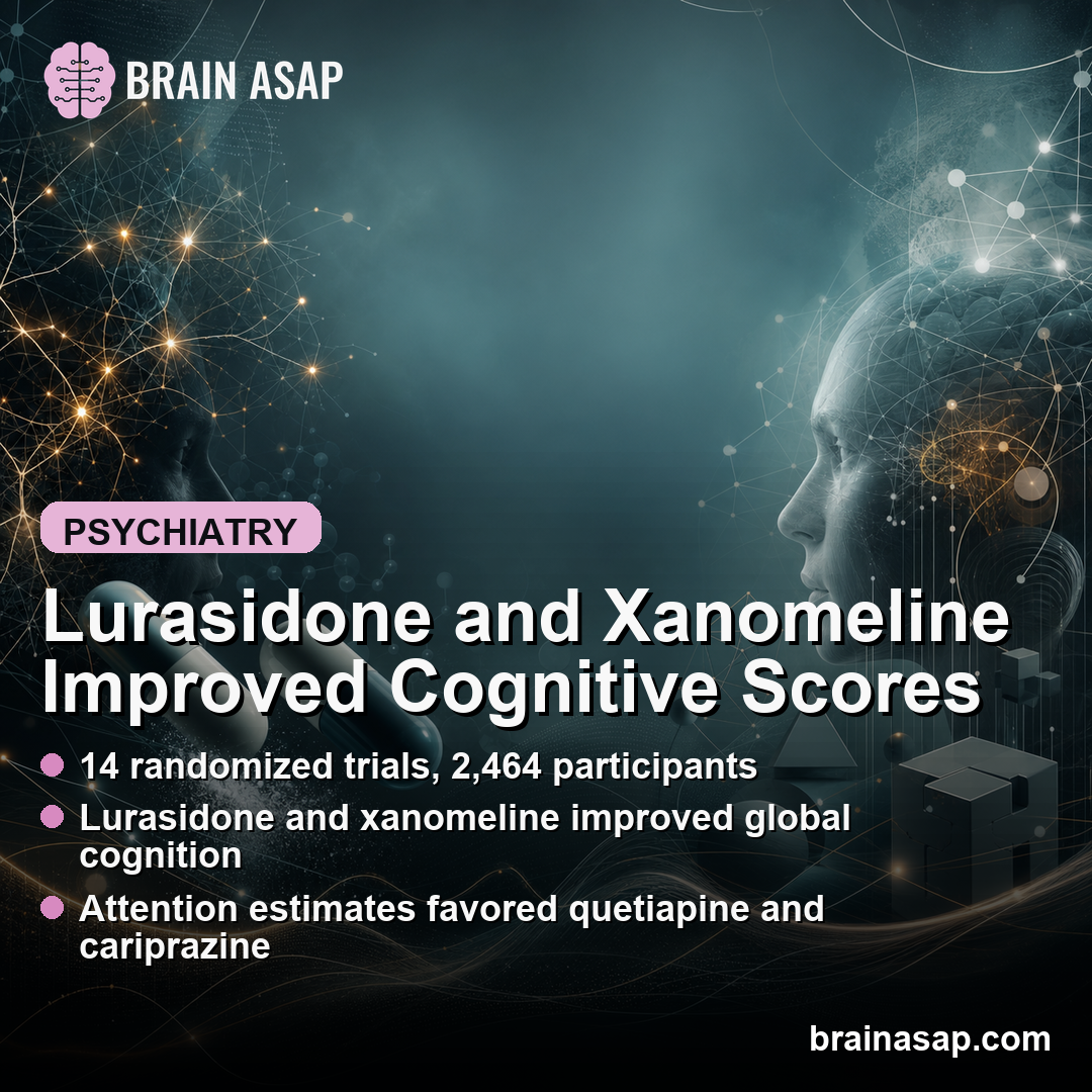 Lurasidone and Xanomeline Improved Cognitive Scores in Schizophrenia Meta-Analysis