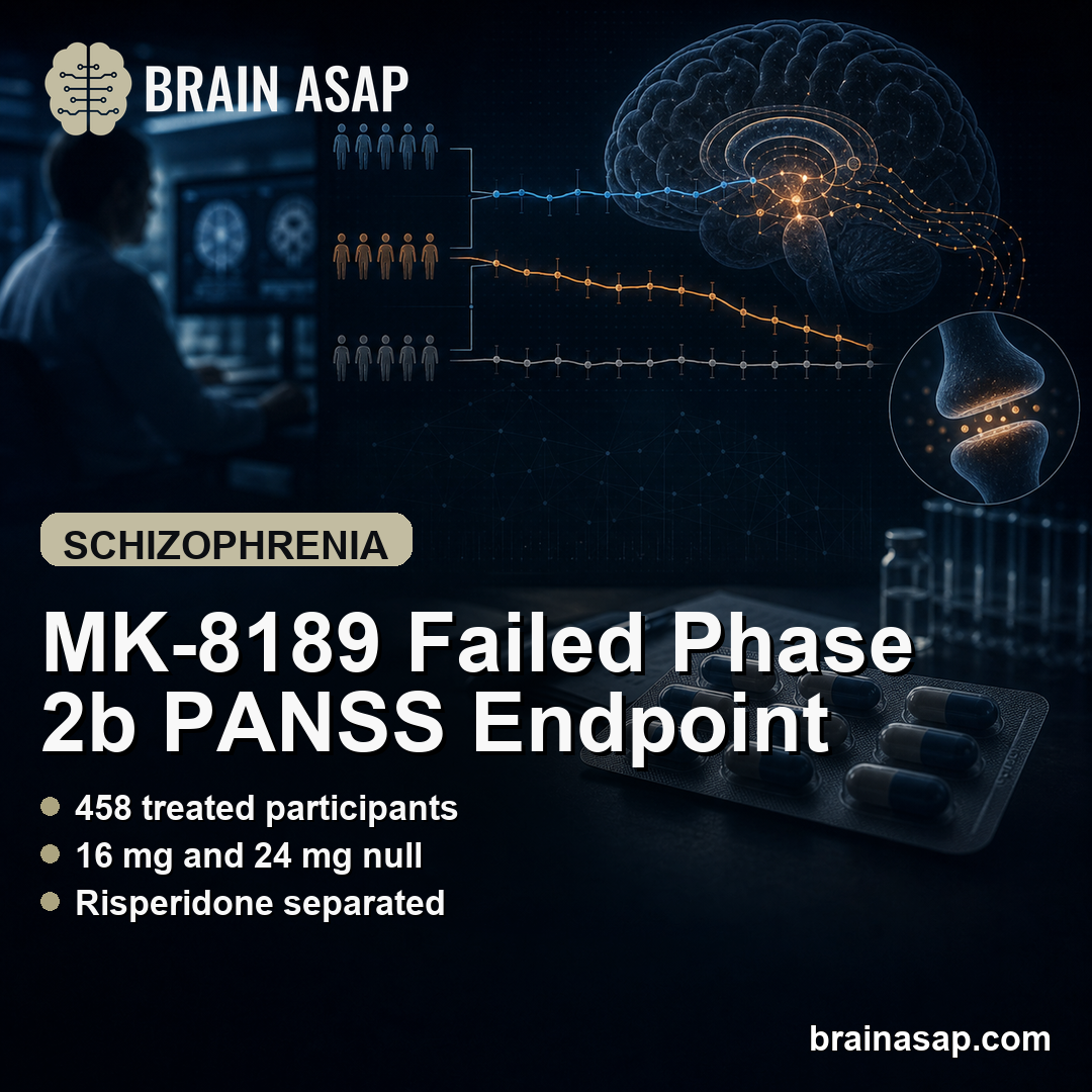 MK-8189 PDE10A Inhibitor Failed Schizophrenia Phase 2b PANSS Endpoint