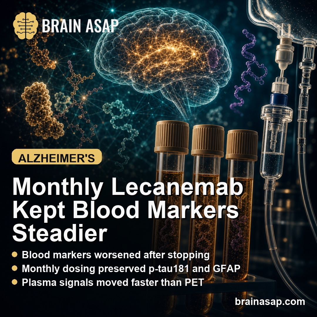 Monthly Lecanemab Maintained Alzheimer's Blood Biomarker Changes After 18 Months