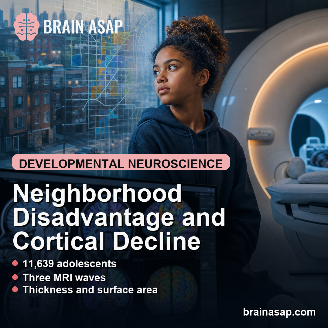 Neighborhood Disadvantage Linked to Faster Adolescent Cortical Decline
