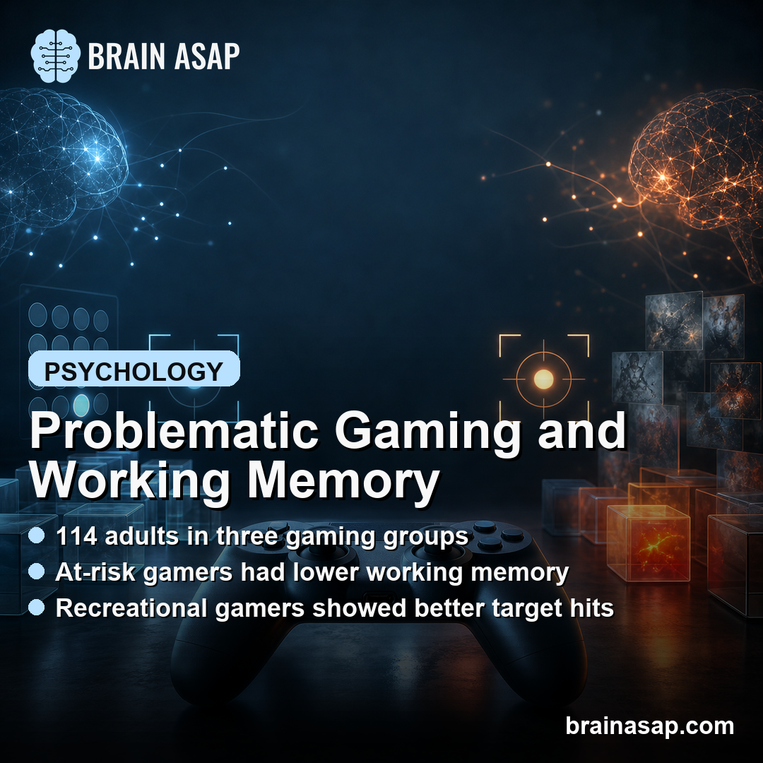 Problematic Gaming Linked to Lower Working Memory, Not Recreational Play