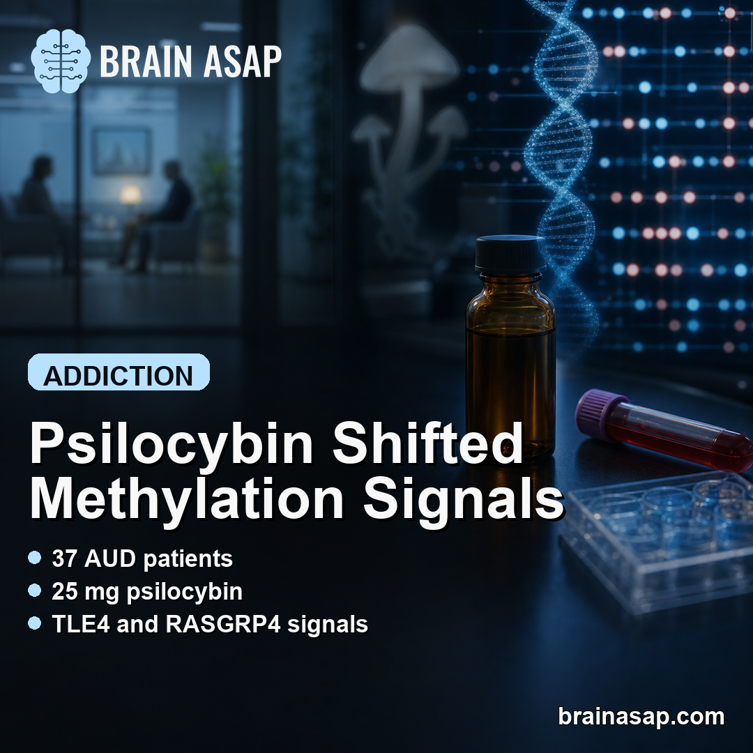 Psilocybin AUD Trial Found Exploratory TLE4 and RASGRP4 Methylation Signals
