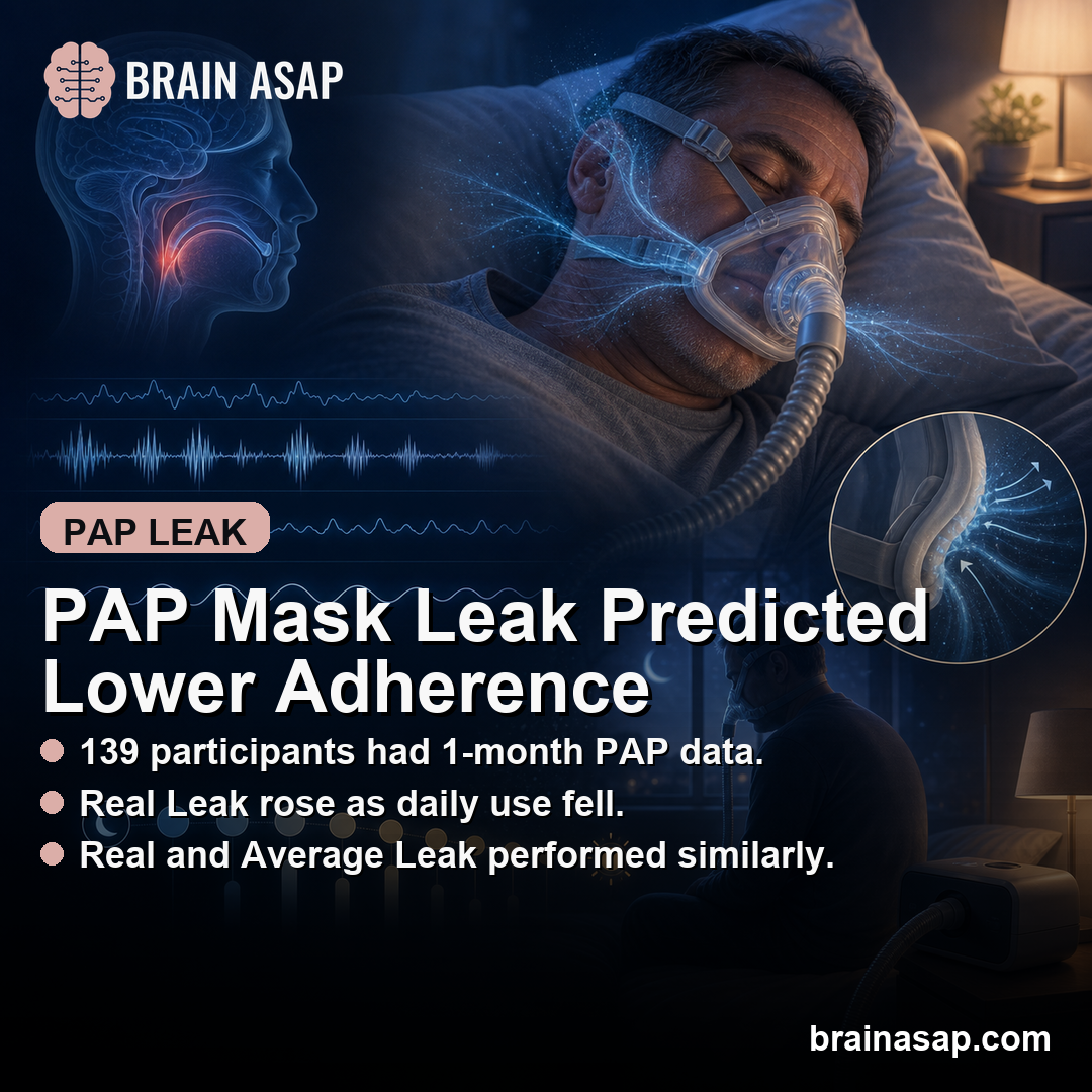 PAP Mask Leak Predicted Lower Sleep Apnea Treatment Adherence