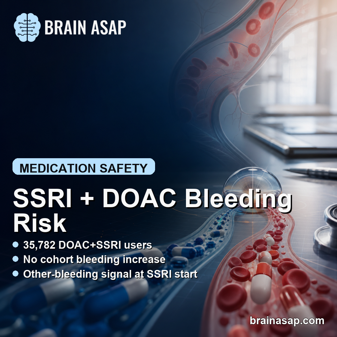 SSRIs Did Not Raise Major Bleeding Risk With DOACs in Cohort Analysis