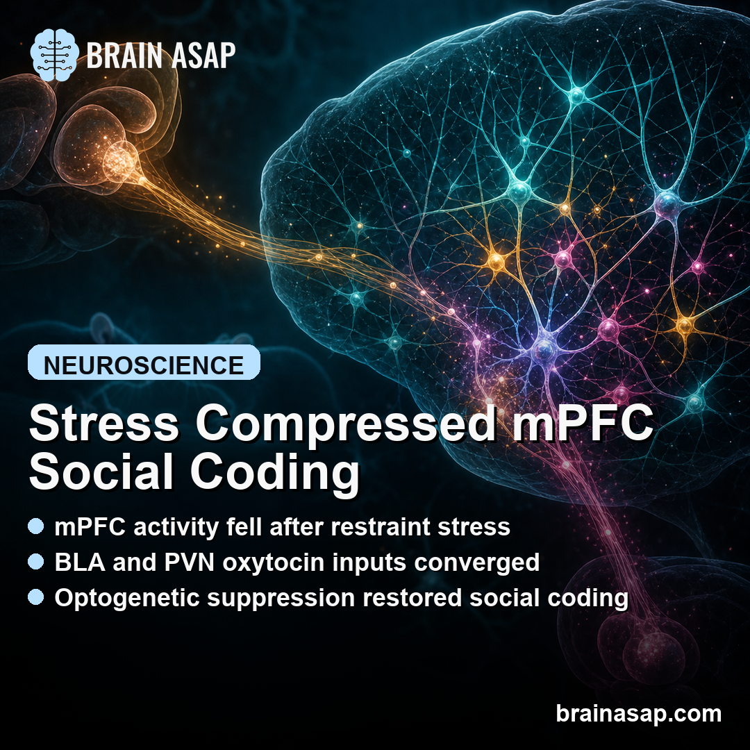 Stress Disrupted Social Behavior Through mPFC Oxytocin Circuit
