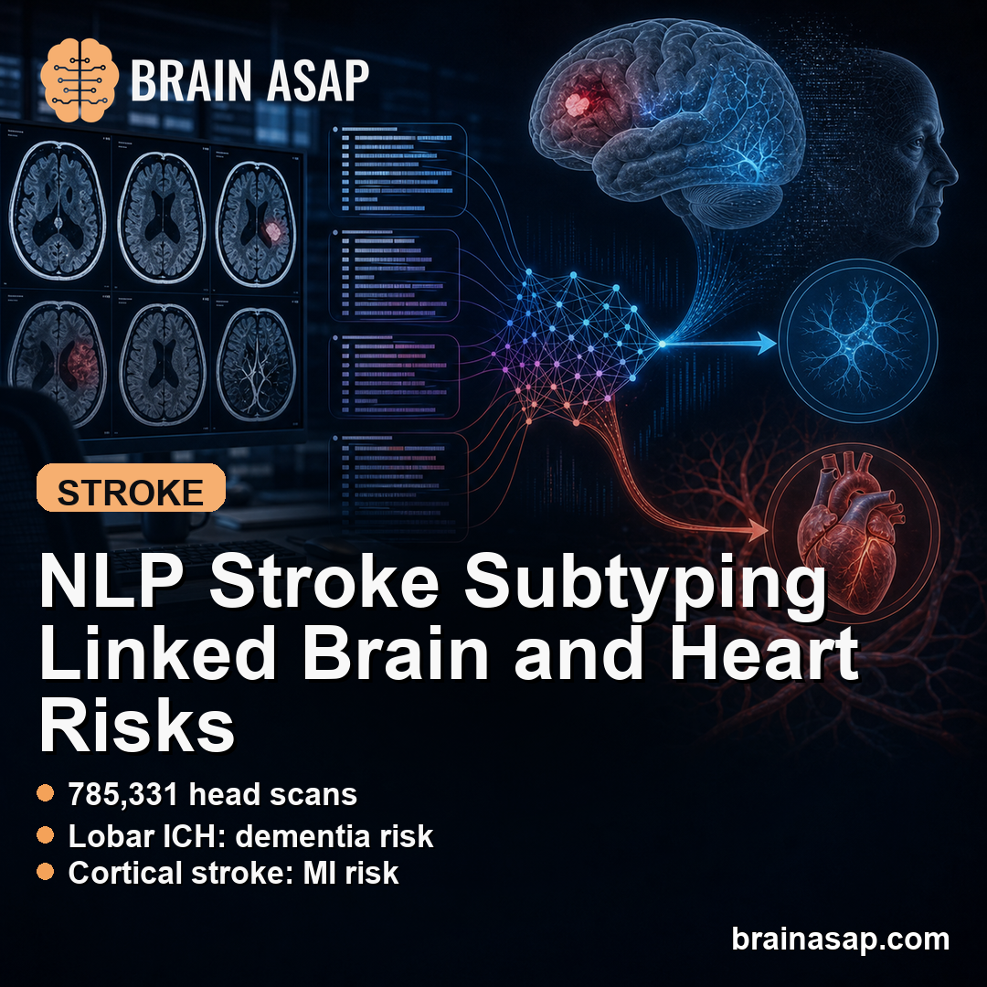 NLP Stroke Subtyping Linked Lobar ICH to Dementia and Cortical Stroke to MI