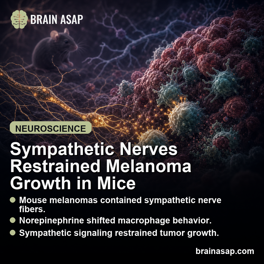 Sympathetic Nerves Slowed Mouse Melanoma via Norepinephrine on Alpha Adrenergic Receptors on Macrophages