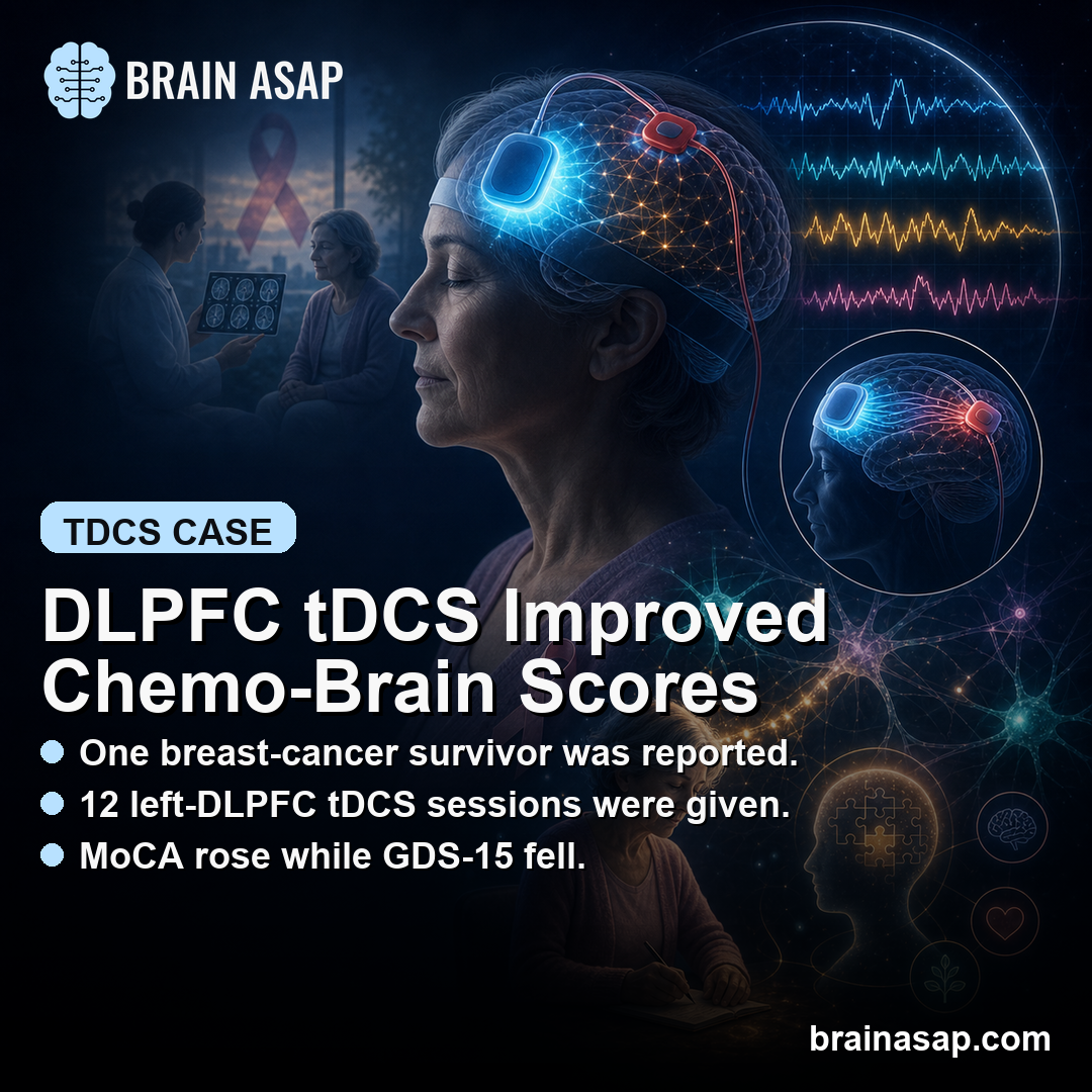 DLPFC tDCS Improved MoCA and Depression Scores in Chemo-Brain Case Report