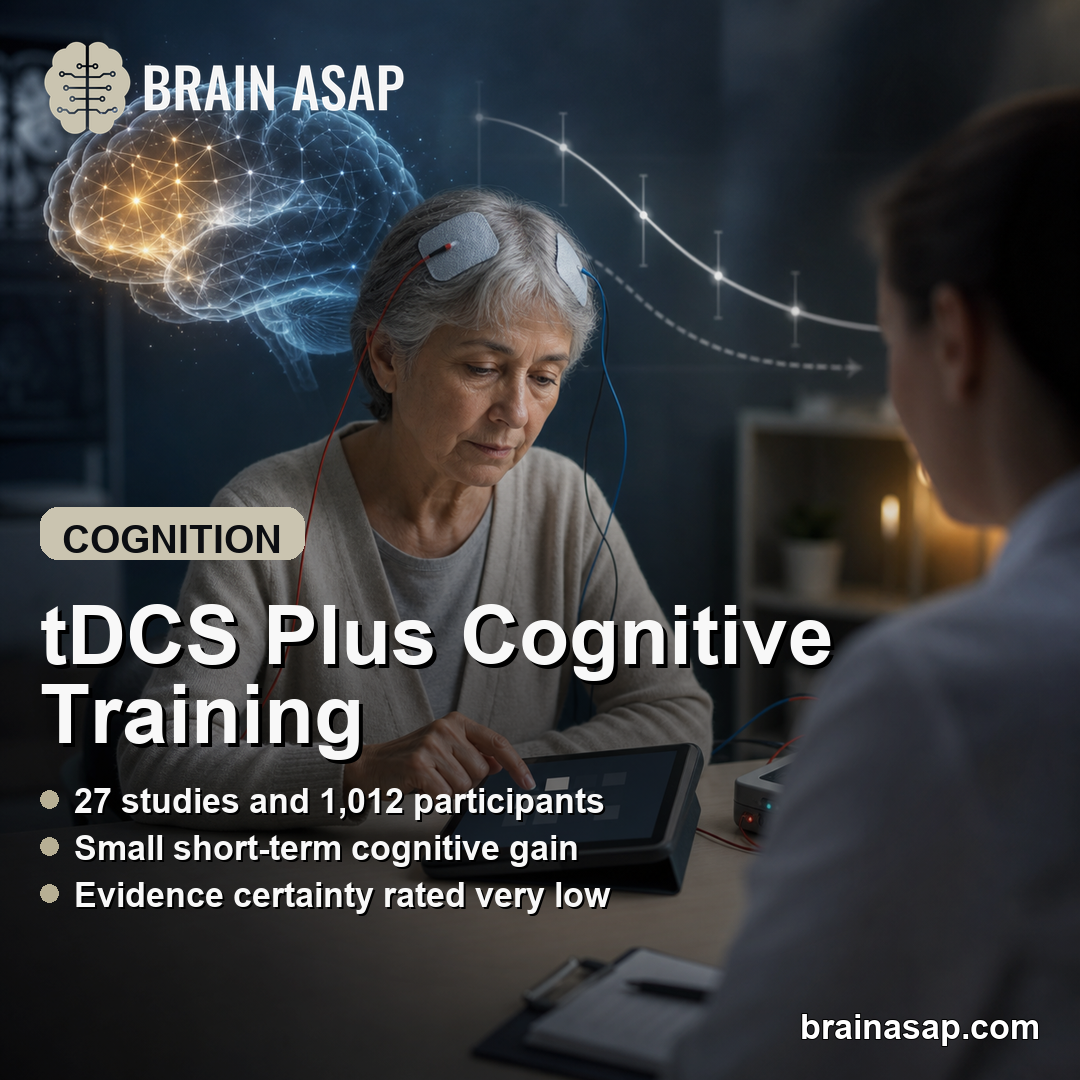 tDCS Plus Cognitive Training Gave Short-Term Cognitive Benefit