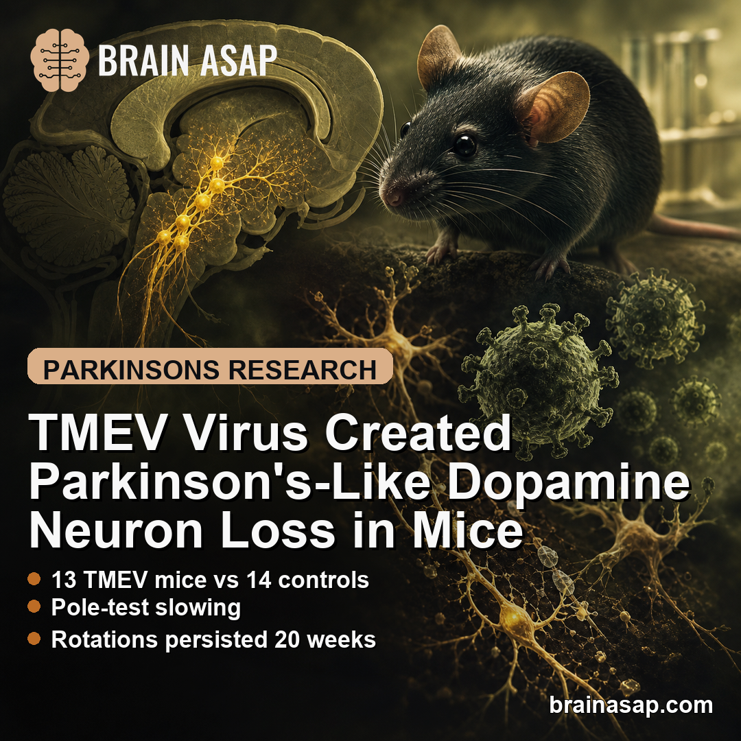 TMEV Virus Created Parkinson's-Like Dopamine Neuron Loss in Mice