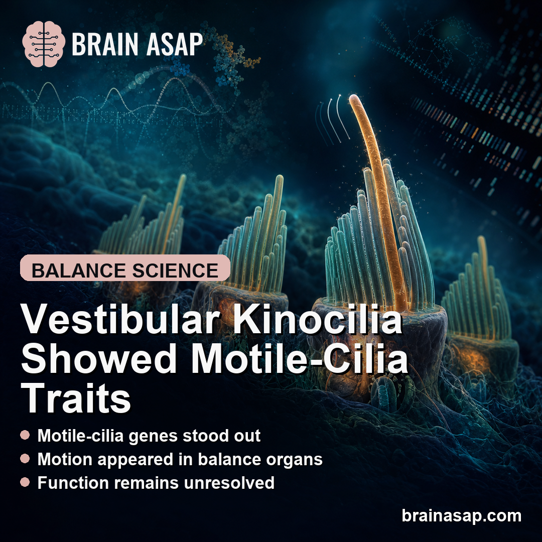 Vestibular Kinocilia Showed Motile-Cilia Genes and Motion
