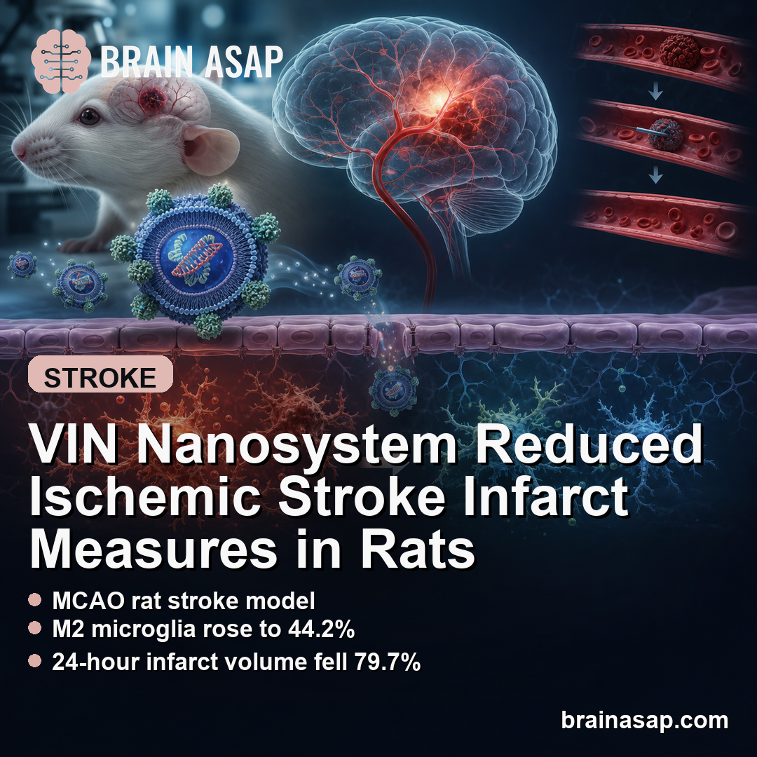 VIN Nanosystem Reduced Ischemic Stroke Infarct Measures in Rats