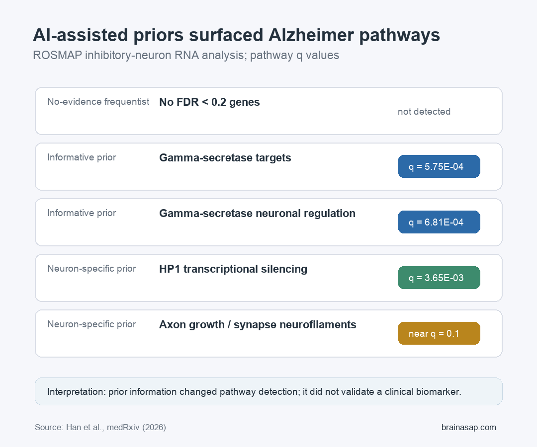 Pathway results from an AI-assisted Bayesian Alzheimer single-nucleus RNA-seq analysis