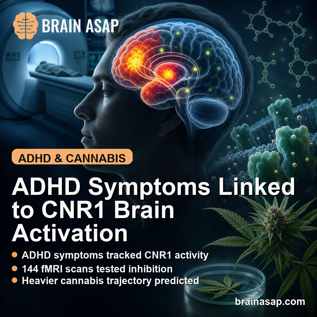 ADHD Symptoms Linked to Cannabis Use Through CNR1-Rich Inhibitory-Control Regions